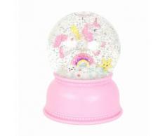 UNICORN-Boule lumineuse Licorne peinte à la main H14.5cm blanc et rose A Little Lovely Company