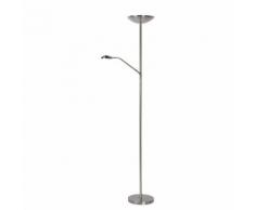 ZENITH-Lampadaire LED avec liseuse métal H180cm Chrome Lucide