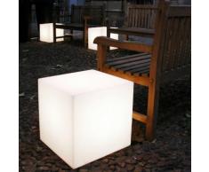 CUBO-Cube lumineux d'extérieur H60cm Blanc Slide