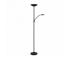 ZENITH-Lampadaire LED avec liseuse métal H180cm Noir Lucide