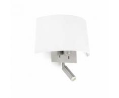 VOLTA-Applique murale avec liseuse LED H29cm Blanc Faro
