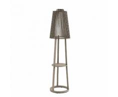 TINKA TECKA-Lampadaire d'extérieur LED rechargeable & solaire Bois H182cm teck gris Les Jardins