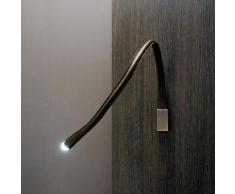 FLEXILED-Applique/liseuse flexible Cuir/Nickel avec interrupteur L60cm chocolat Contardi - designé par King & Roselli