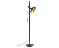 WHIZZ-Lampadaire Métal H164cm noir satiné intérieur doré Faro - designé par Christoph Friedrich Wagner