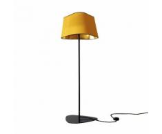 GRAND NUAGE-Lampadaire Blanc H122cm jaune gansé noir intérieur or câble noir DesignHeure - designé par Hervé Langlais