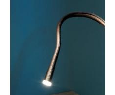 FLEXILED-Applique/liseuse flexible Cuir/Nickel satiné sans interrupteur L90cm chocolat Contardi - designé par King & Roselli