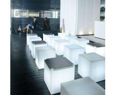CUBO-Cube lumineux d'extérieur H43cm Blanc Slide