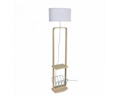 COSY-Lampadaire porte-revues Bois & Coton H169cm Blanc Corep