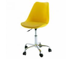 Chaise de bureau à roulettes jaune Bristol
