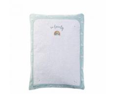 Matelas à langer bébé en coton blanc, gris et bleu imprimé