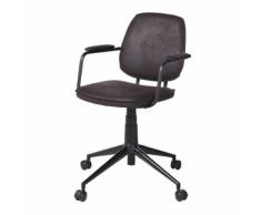 Fauteuil de bureau en suédine noire effet vieilli Gamer