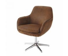 Fauteuil de bureau en suédine marron Andrews