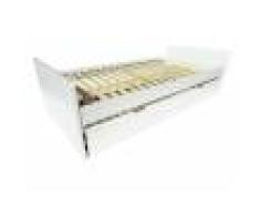 ABC MEUBLES Lit gigogne ABC pin massif - 80x190 - Blanc