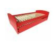 ABC MEUBLES Lit gigogne Happy pin massif - 80x190 - Rouge