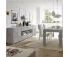 Kasalinea Salle à manger grise effet béton design DOMINOS 4-L 185 x P 90 x H 79 cm- Gris Gris