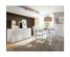 Kasalinea Salle à manger complète blanc laqué brillant NEWLAND