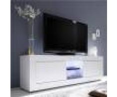 Kasalinea Meuble TV lumineux blanc laqué design ARIEL-L 181 x P 43 x H 56 cm- Blanc Blanc