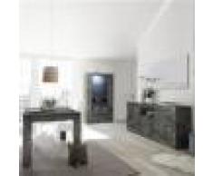 Kasalinea Salle a manger complète gris anthracite moderne MABEL-L 185 x P 90 x H 79 cm- Gris Gris