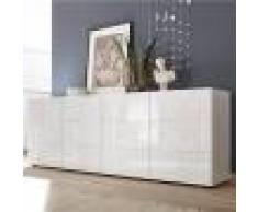 Kasalinea Enfilade 240 cm design blanc laqué NERINA-L 241 x P 42 x H 84 cm- Blanc Blanc