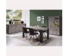 M-027 Salle à manger complète contemporaine couleur bois gris MELANY-L 180 x P 98 x H 78,5 cm- Gris Gris