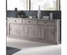 M-027 Enfilade 220 cm couleur bois contemporaine GARANCE-L 220 x P 50 x H 95 cm- Marron Marron