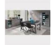 M-027 Salle à manger complète contemporaine couleur bois DUNCAN-L 180 x P 100 x H 78 cm- Gris Gris