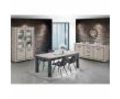 Kasalinea Salle a manger complete couleur chêne naturel et gris ELORANE-L 170 x P 95 x H 75 cm- Beige Beige