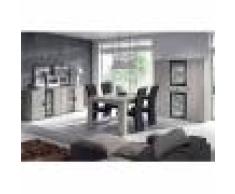 M-027 Salle à manger complète LED couleur chêne gris SOPHIE-L 180 x P 100 x H 75 cm- Gris Gris