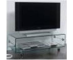Kasalinea Meuble TV en verre transparent design CANDY-L 100 x P 50 x H 35 cm- Transparent Transparent