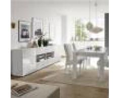 Kasalinea Salle a manger design blanc laqué buffet 241 cm NERINA-L 180 x P 90 x H 79 cm- Blanc Blanc