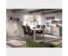 M-027 Salle à manger complète contemporaine couleur bois clair OPALINE-L 180 x P 90 x H 78 cm- Gris Gris