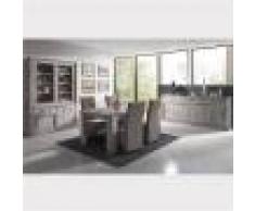 M-027 Salle a manger complete contemporaine couleur bois GARANCE-L 180 x P 100 x H 79,5 cm- Gris Gris