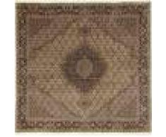 Nain Trading Tapis Tabriz Mahi 205x199 Carré Beige/Marron Foncé (Laine, Perse/Iran, Noué à la main)