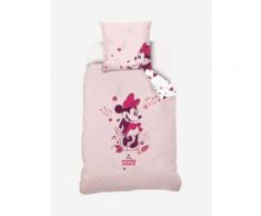 Parure housse de couette réversible + taie d'oreiller enfant Disney MINNIE® rose/blanc