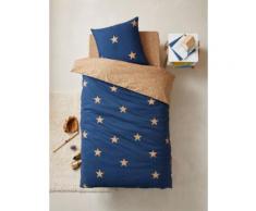 Parure housse de couette + taie d'oreiller enfant DREAM BIG bleu - 19-4118 tcx