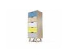 ABC MEUBLES Chiffonnier Viking Scandinave Bleu pastel Blanc Jaune Gris souris - / - Bleu pastel, Blanc, Jaune, Gris souris