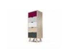ABC MEUBLES Chiffonnier Viking Scandinave Prune Gris souris Blanc Gris anthracite - / - Prune, Gris souris, Blanc, Gris anthracite