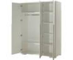 Armoire enfant blanc 3 portes 3 lignes bois clair