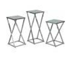 Sellette MM carré verre trempé pieds montant acier chromé