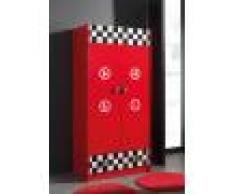 Armoire enfant pompe essence rouge 2 portes 1 tiroir