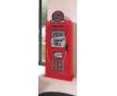 Armoire enfant pompe essence rouge 1 porte 4 étagères
