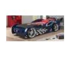 Lit enfant voiture de course bleu 90x200