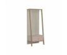 Terre de Nuit Armoire enfant portant à vêtements 1 tiroir en bois imitation chêne blanchi - PO5058