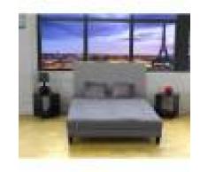 Terre de Nuit Matelas futon mousse memoire coton, anti-taches, gris clair 90x200