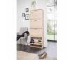 Terre de Nuit Meuble à chaussures 4 tiroirs en bois imitation chêne - MC7042