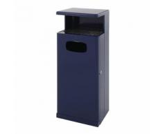 poubelle d'extérieur avec auvent 55l bleu