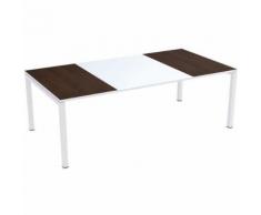 table de réunion easydesk 220x114cm plateau blanc / wenge