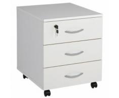 caisson mobile 3 tiroirs 59 cm blanc