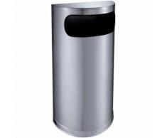 poubelle d'extérieur d'acceuil demi ronde inox mat