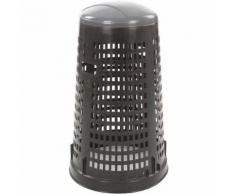 poubelle d'extérieur ronde en plastique perforé ruff 110l noir gris